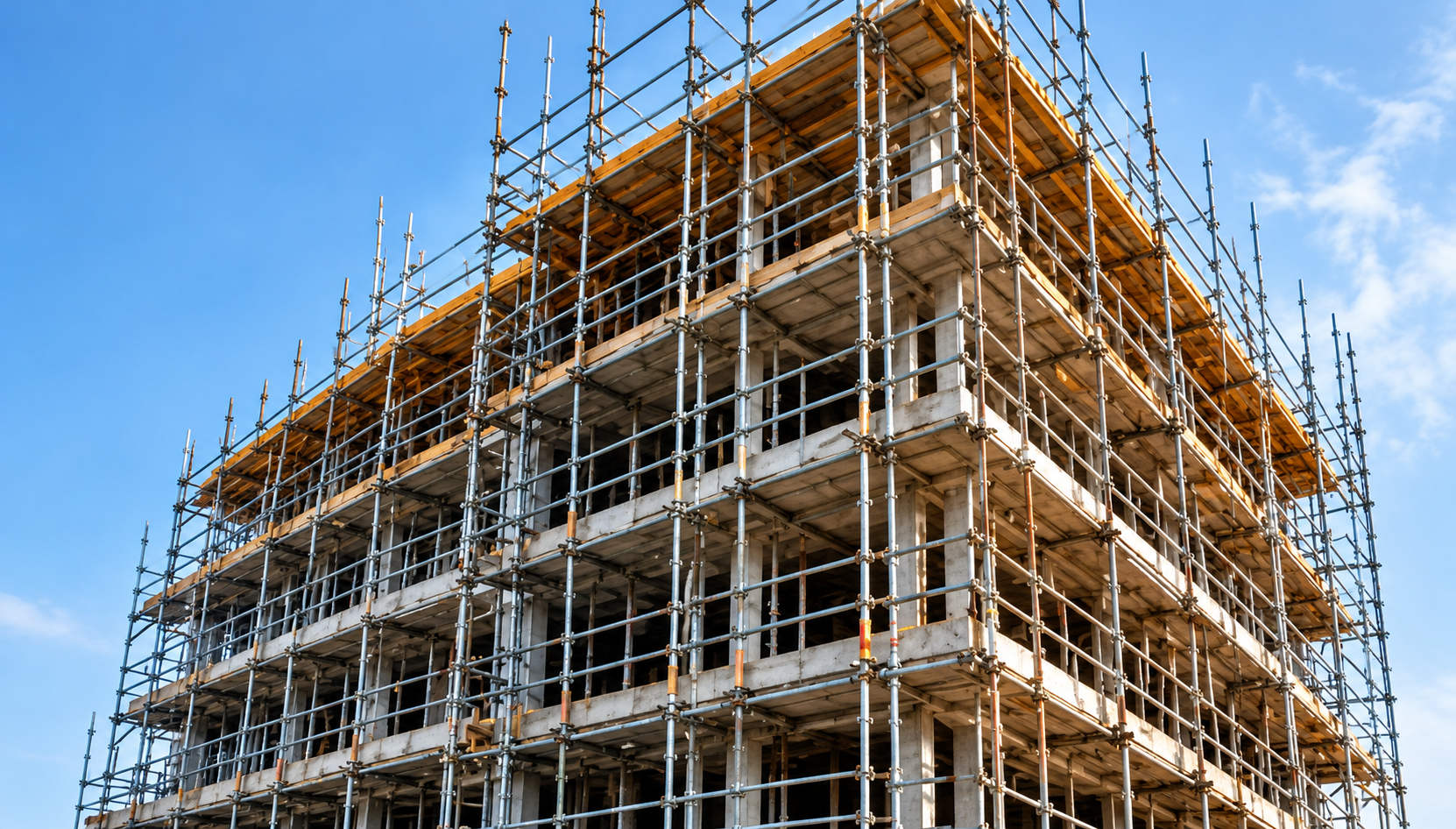 Scaffolding construction site