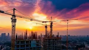 Scaffolding and construction site